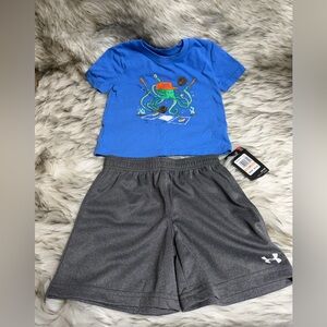 Under Armour Blue Tee and Gray Shorts Set